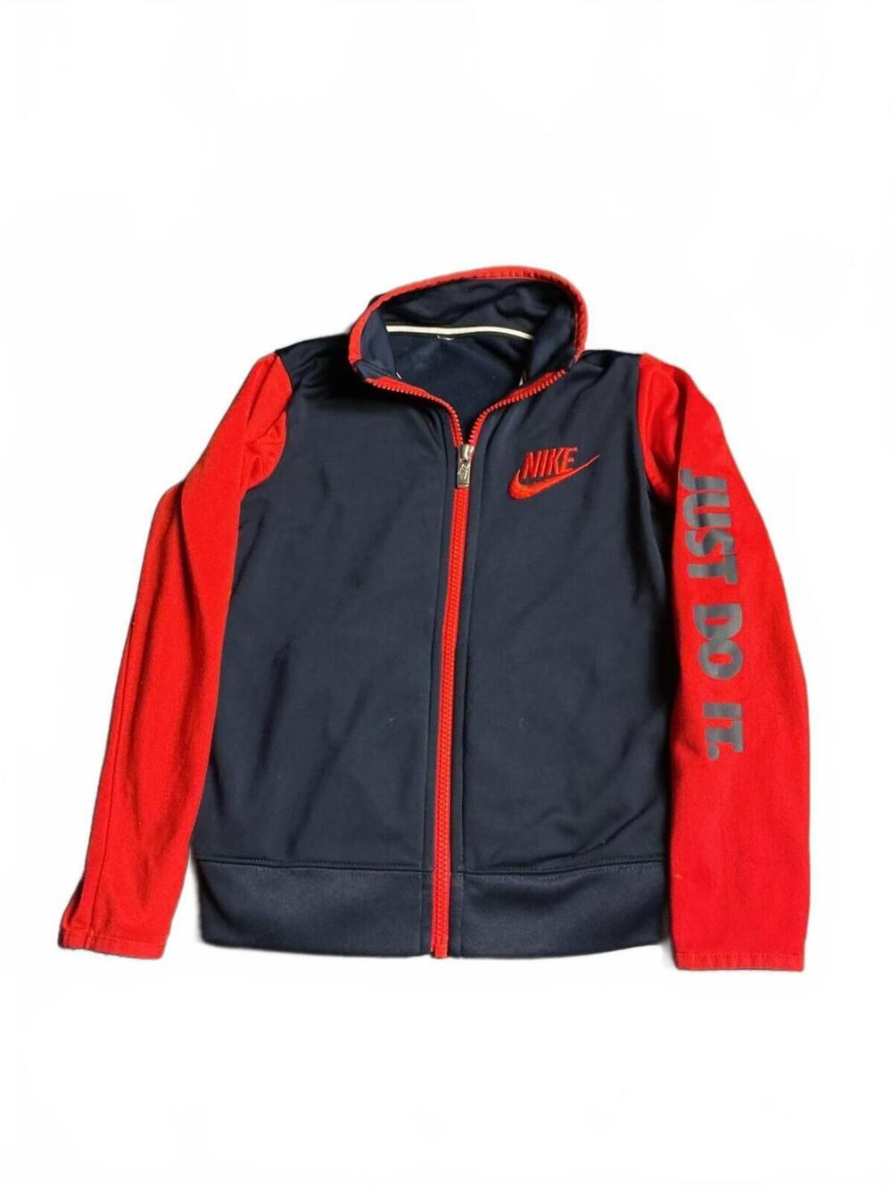Nike Men's Track Jacket Red and Black with 'Just Do It' Slee